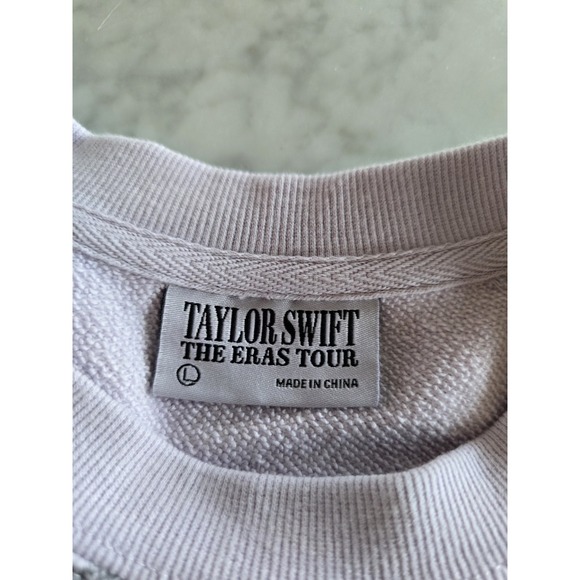 Taylor Swift The Eras Tour Cropped Sweatshirt Lavender Women's Girls Size L - Picture 5 of 7